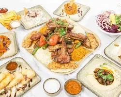 A selection of grilled meat and mezze platters from a Canning Town restaurant