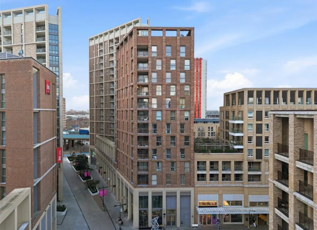 Apartment blocks in the Hallsville Quarter in Canning Town, close to Minnie Baldock Street